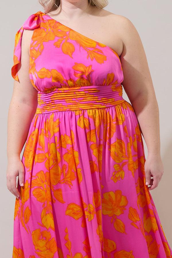 Sugarlips Pacey Floral Bayou One Shoulder Maxi Dress Curve