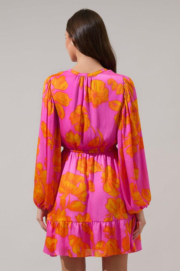 Sugarlips Pacey Floral Paxton Balloon Sleeve Mini Dress