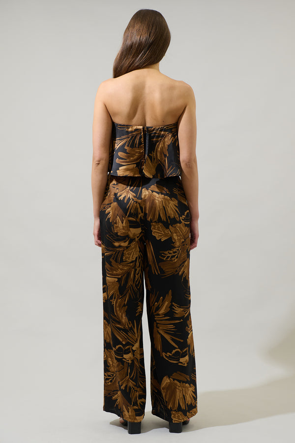Sugarlips Palm Tropics Midnight Pinal Strapless Jumpsuit
