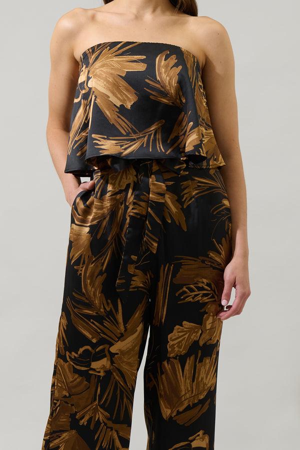 Sugarlips Palm Tropics Midnight Pinal Strapless Jumpsuit