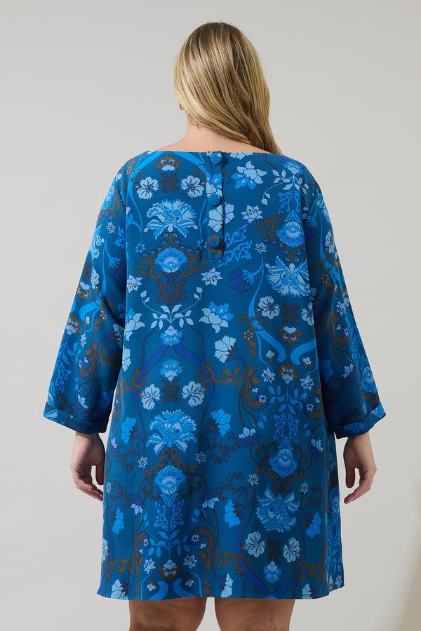 Sugarlips Palmate Floral Lonna Shift Mini Dress Curve