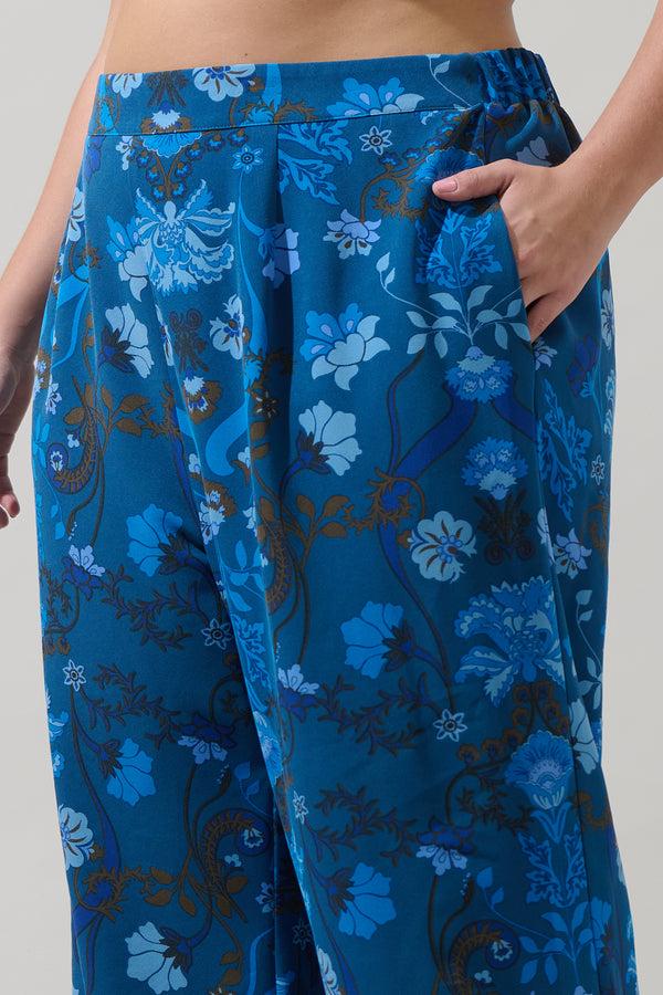 Sugarlips Palmate Floral Pluma Wide Leg Pants Curve