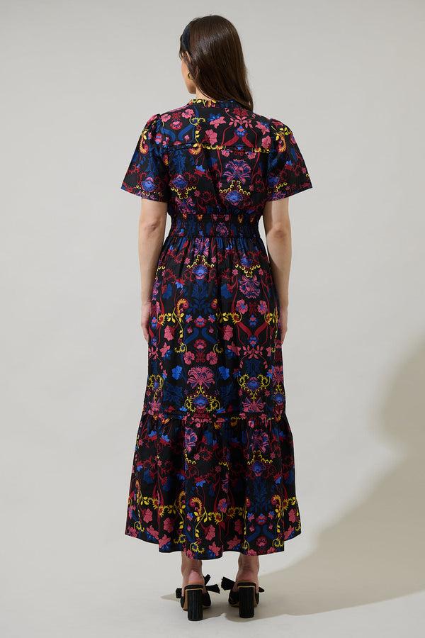 Sugarlips Palmero Midnight Belraj Poplin Maxi Dress