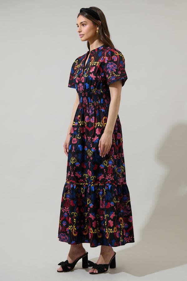 Sugarlips Palmero Midnight Belraj Poplin Maxi Dress