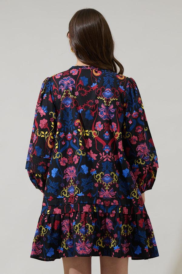 Sugarlips Palmero Midnight Velma Ruffle Shift Dress