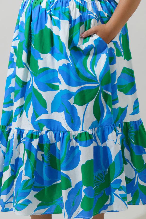 Sugarlips Pansie Floral Alara Ruffle Midi Dress Curve