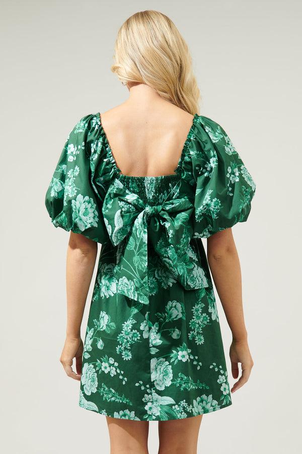 Sugarlips Pascal Floral Marion Puff Sleeve Babydoll Mini Dress