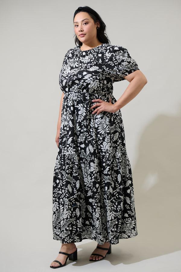 Sugarlips Pine Hill Floral Becca Tiered Maxi Dress Curve