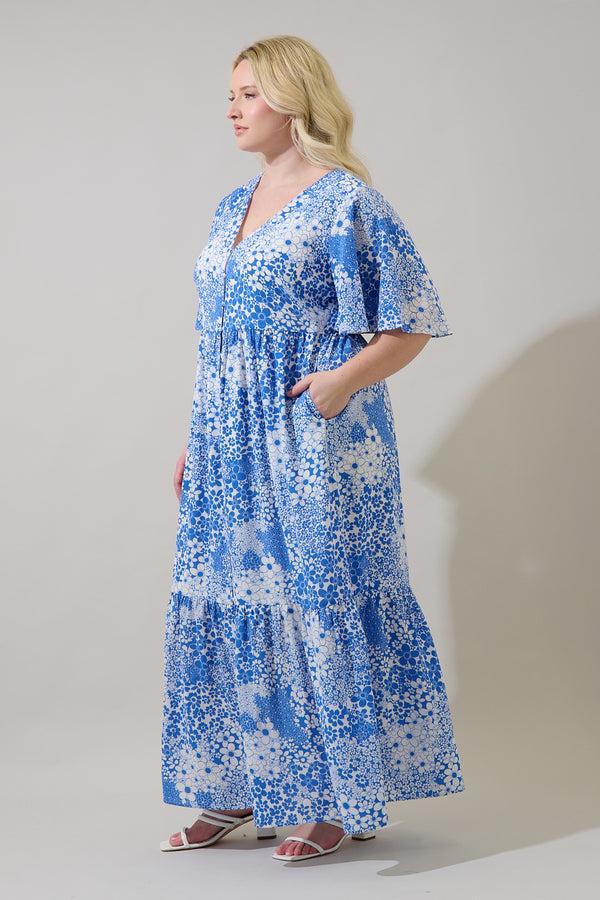 Sugarlips Pismo Flutter Maxi Dress Serra Floral Curve