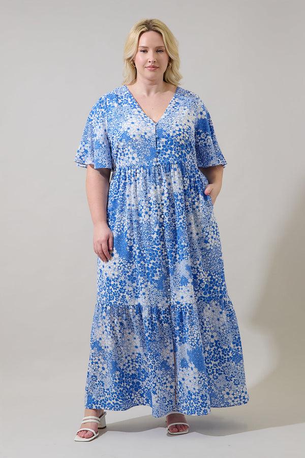 sugarlips Pismo Flutter Maxi Dress Serra Floral Curve