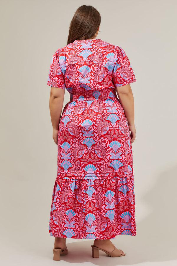 Sugarlips Radiant Floral Belraj Poplin Maxi Dress Curve