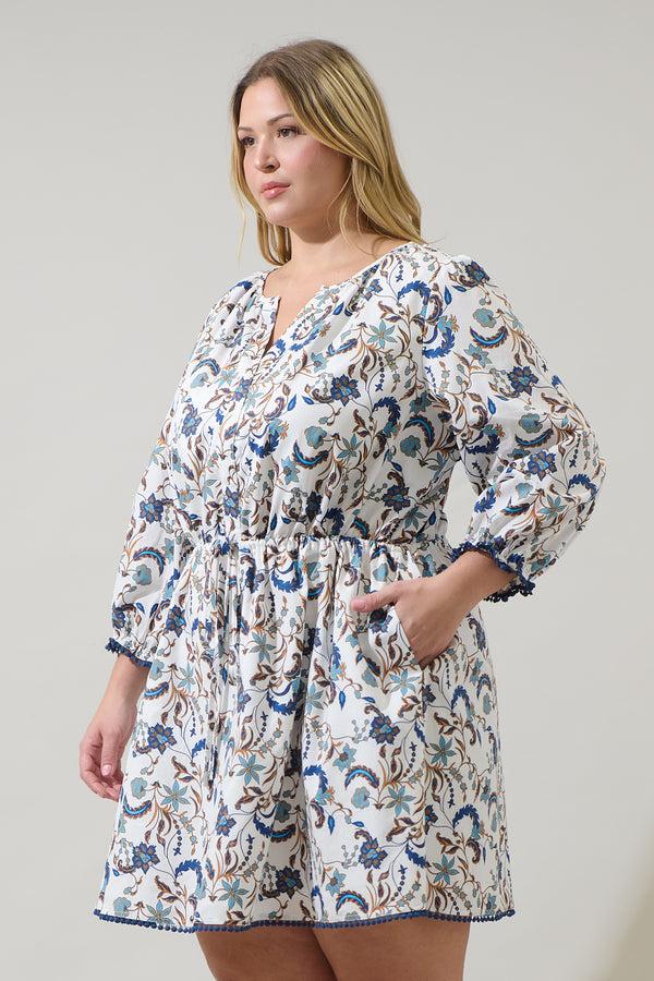 Sugarlips Ralston Floral Kennady Shift Mini Dress Curve