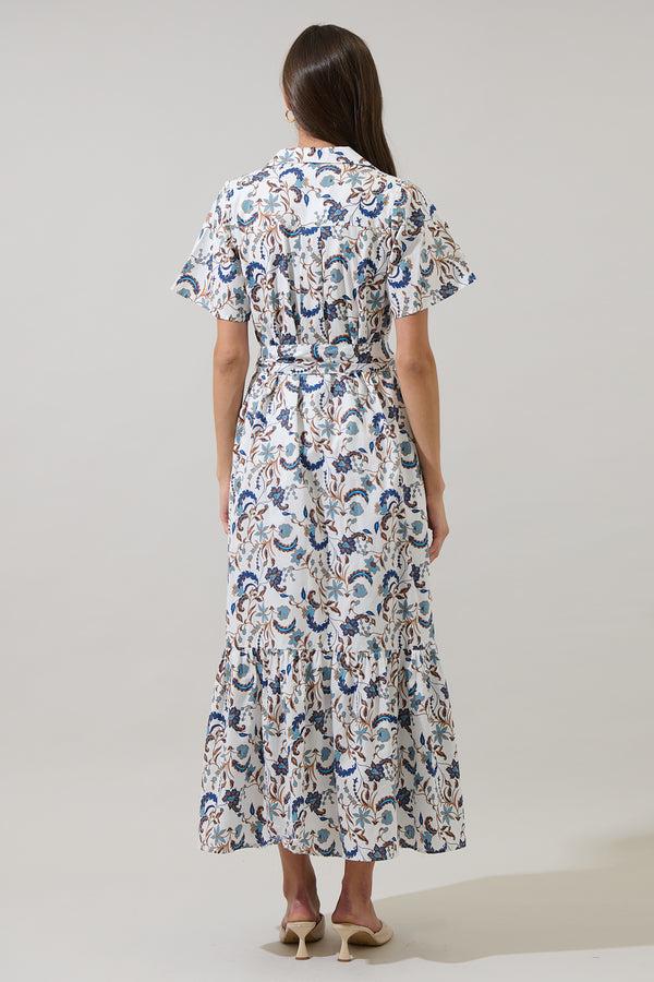Sugarlips Ralston Floral Valery Button Down Maxi Dress