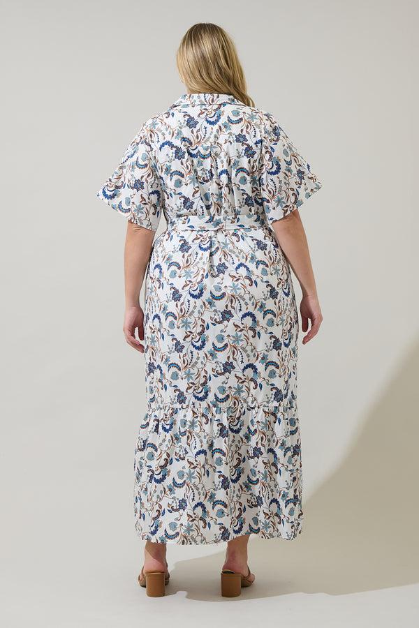 Sugarlips Ralston Floral Valery Button Down Maxi Dress Curve