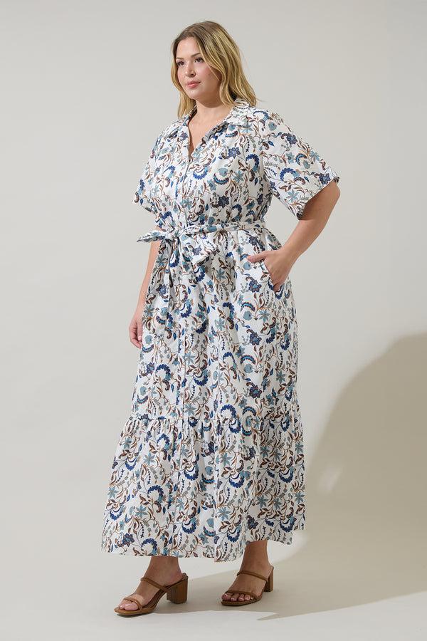 Sugarlips Ralston Floral Valery Button Down Maxi Dress Curve