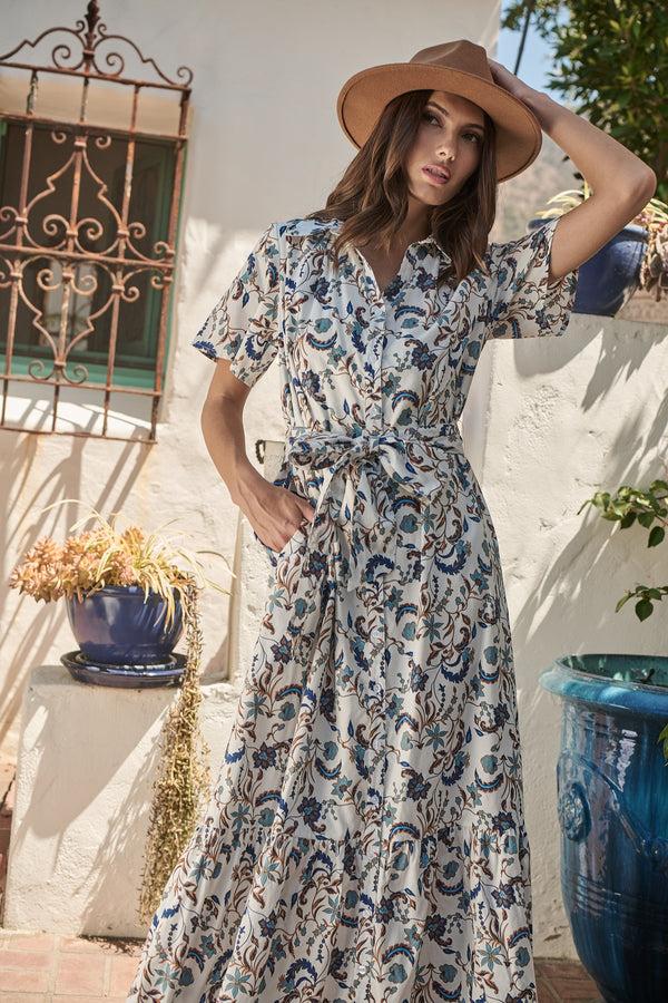 sugarlips Ralston Floral Valery Button Down Maxi Dress
