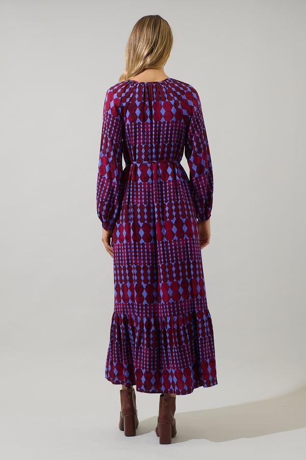 Sugarlips Ramsay Abstract Larrie Button Down Maxi Dress