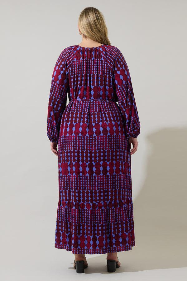 Sugarlips Ramsay Abstract Larrie Button Down Maxi Dress Curve