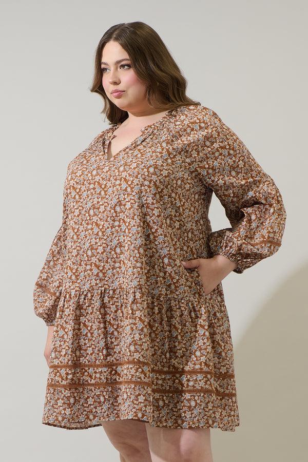 Sugarlips Ramsey Ditsy Ivonna Shift Mini Dress Curve