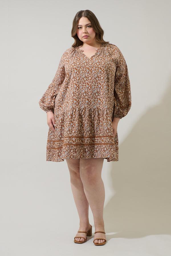 Sugarlips Ramsey Ditsy Ivonna Shift Mini Dress Curve