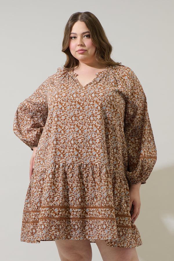 sugarlips Ramsey Ditsy Ivonna Shift Mini Dress Curve