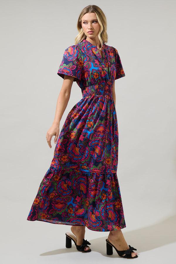 Sugarlips Raveena Midnight Belraj Poplin Maxi Dress
