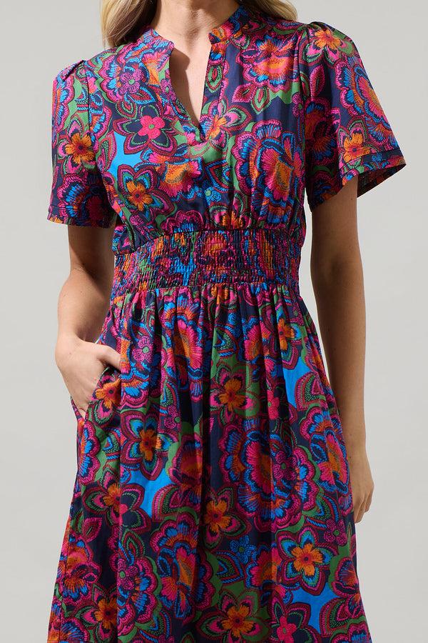 Sugarlips Raveena Midnight Belraj Poplin Maxi Dress
