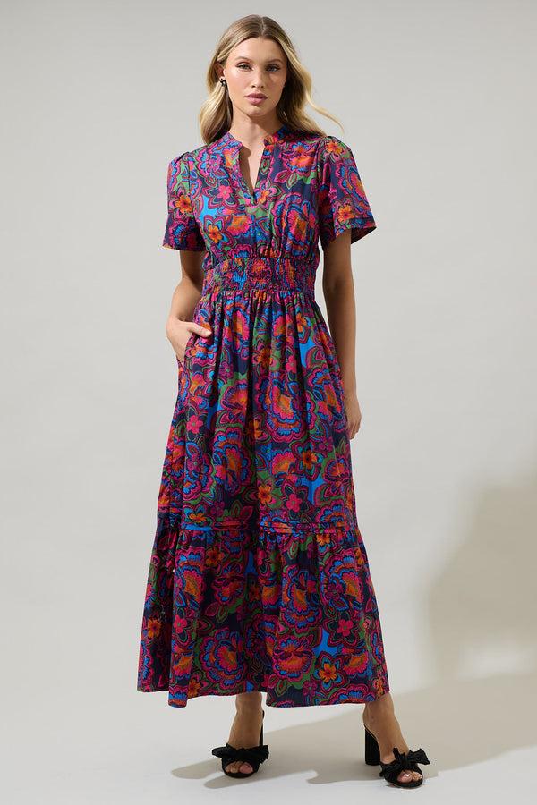sugarlips Raveena Midnight Belraj Poplin Maxi Dress
