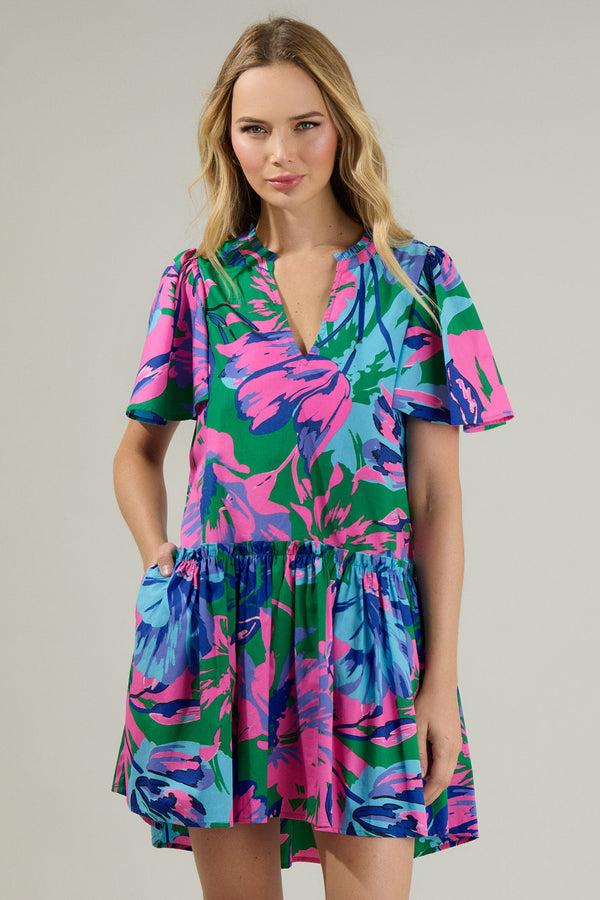 Sugarlips Raylee Floral Rock A By Trapeze Mini Dress