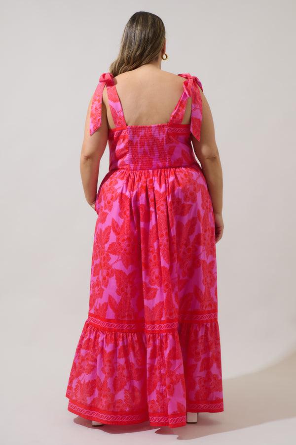 Sugarlips Rency Floral Pime Smocked Maxi Dress Curve