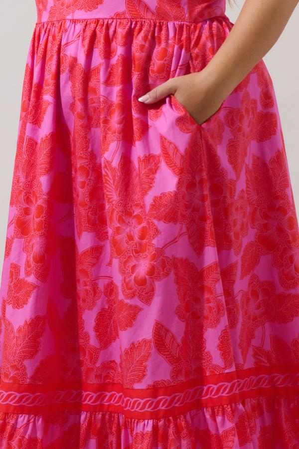 Sugarlips Rency Floral Pime Smocked Maxi Dress Curve