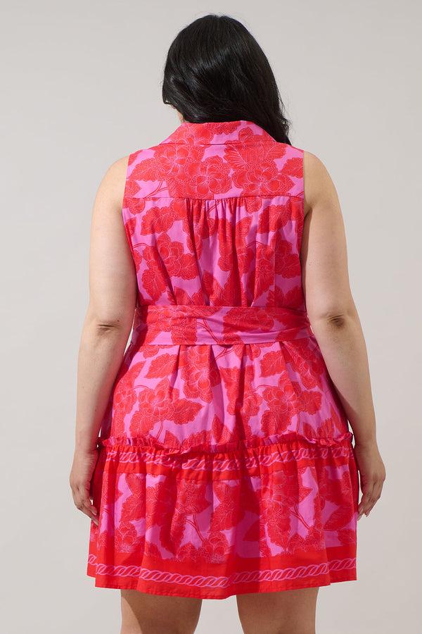 Sugarlips Rency Floral Zady Sleeveless Mini Dress Curve