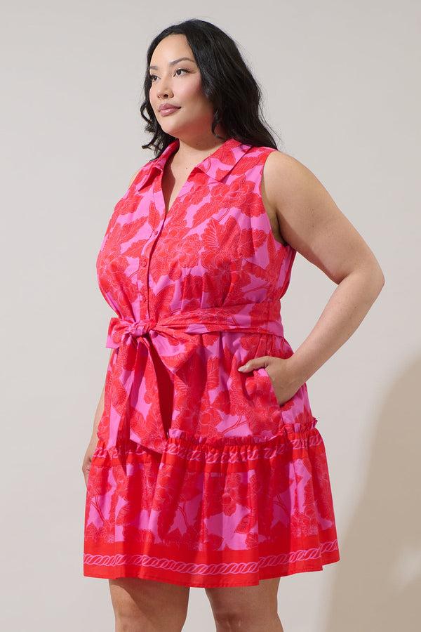 Sugarlips Rency Floral Zady Sleeveless Mini Dress Curve