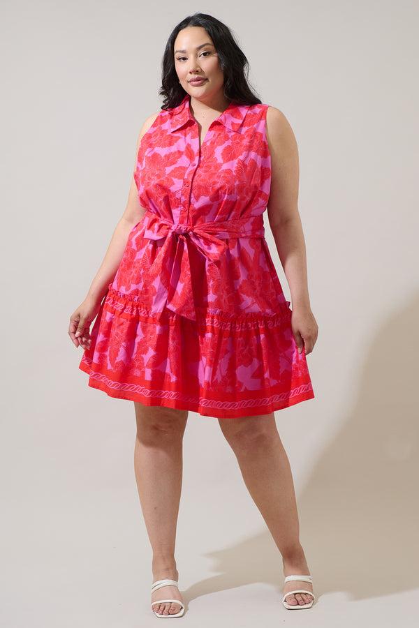 Sugarlips Rency Floral Zady Sleeveless Mini Dress Curve