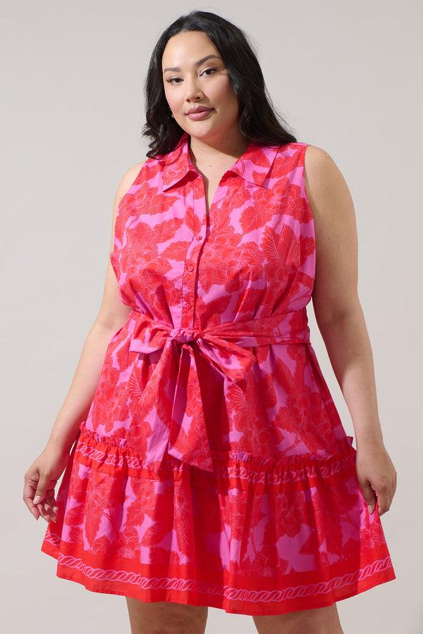 sugarlips Rency Floral Zady Sleeveless Mini Dress Curve