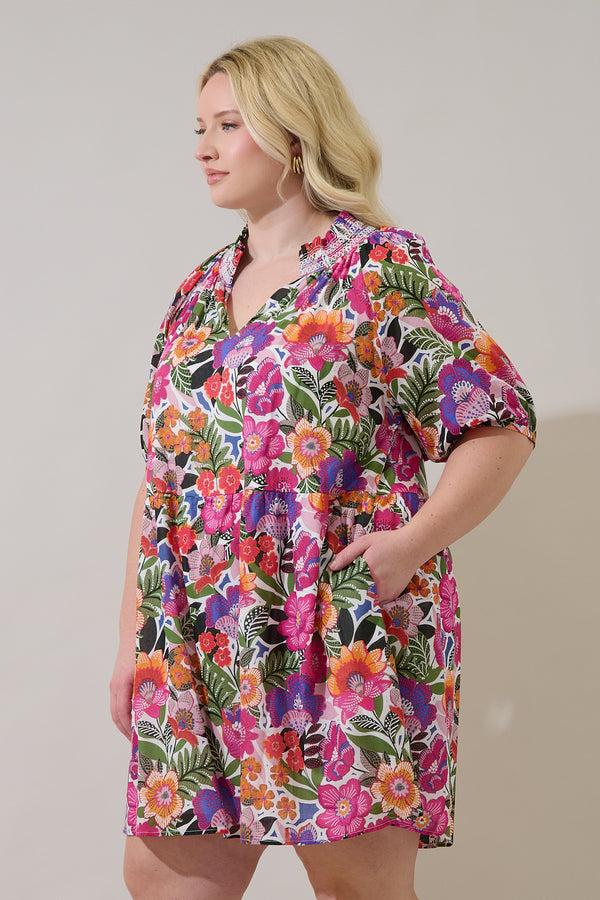 Sugarlips Rendal Floral Jesse Babydoll Mini Dress Curve