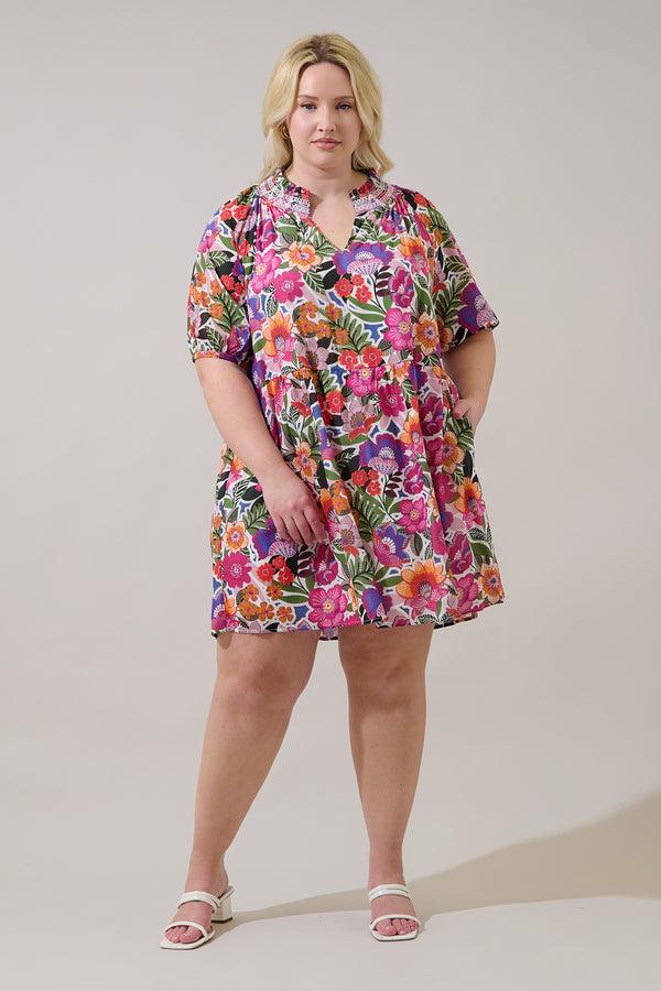 Sugarlips Rendal Floral Jesse Babydoll Mini Dress Curve