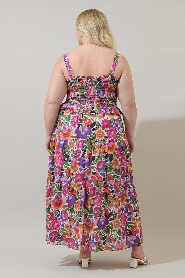 Sugarlips Rendal Floral Lindsy Smocked Maxi Dress Curve