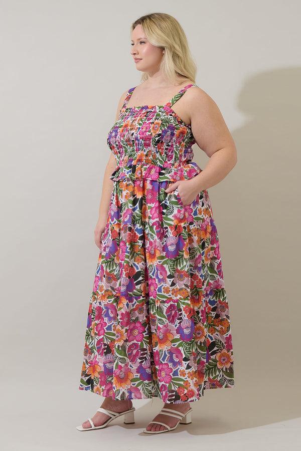 Sugarlips Rendal Floral Lindsy Smocked Maxi Dress Curve
