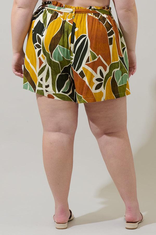 Sugarlips Renia Tropical Wave High Waisted Shorts Curve