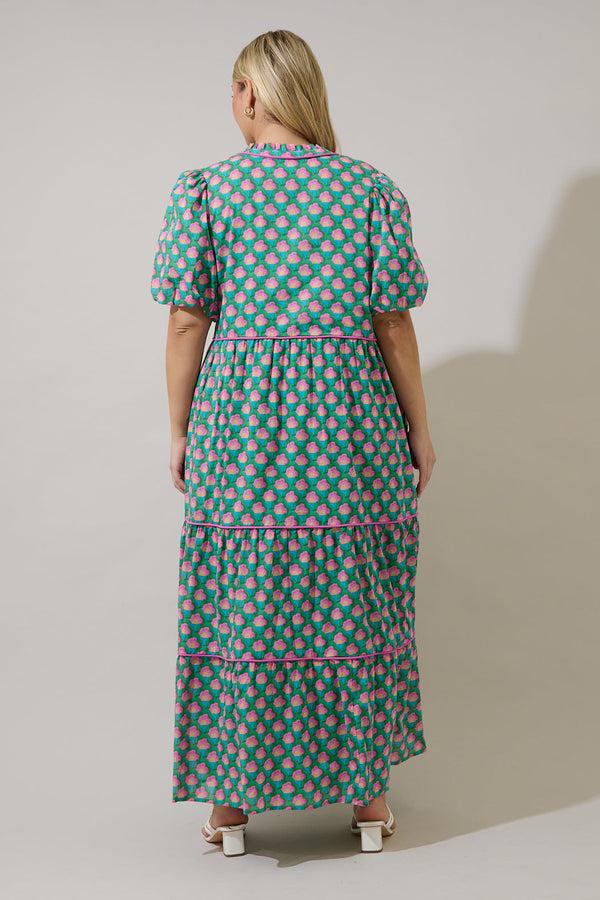 Sugarlips Renley Tiered Maxi Dress Gercy Abstract Curve