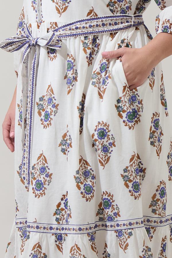 Sugarlips Rennie Floral Darny Long Sleeve Midi Dress Curve