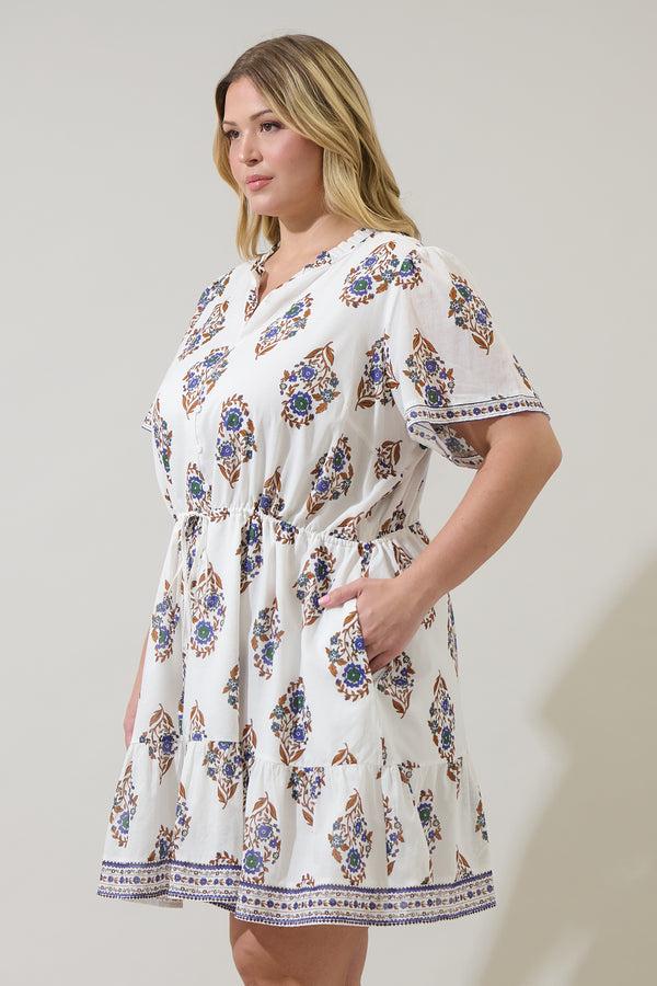 Sugarlips Rennie Floral Warna Shift Mini Dress Curve