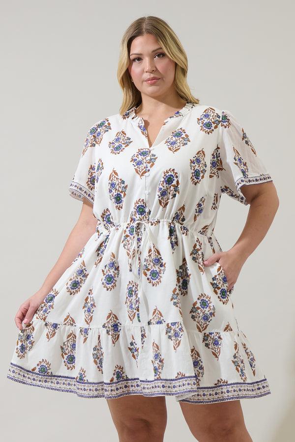 sugarlips Rennie Floral Warna Shift Mini Dress Curve