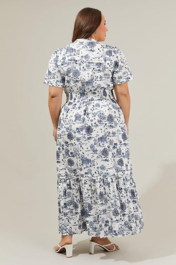Sugarlips Renzo Toile Belraj Poplin Maxi Dress Curve