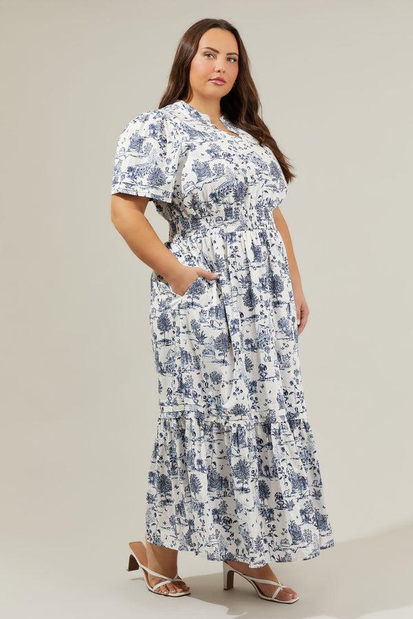 Sugarlips Renzo Toile Belraj Poplin Maxi Dress Curve
