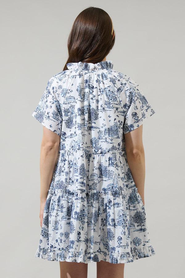Sugarlips Renzo Toile Pallas Poplin Tiered Mini Dress