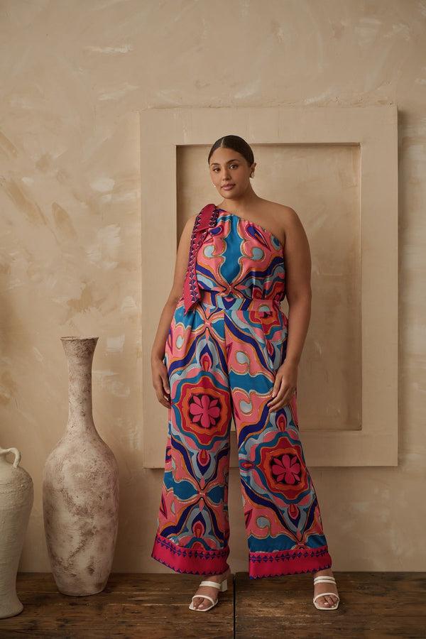 Sugarlips Reyan Abstract Trinity Trio One Shoulder Top Curve