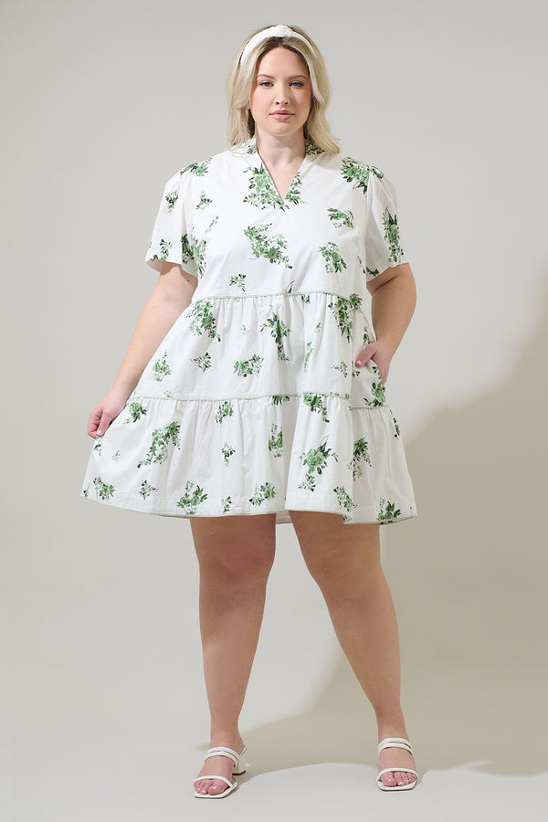 Sugarlips Ria Floral Candace Tiered Mini Dress Curve