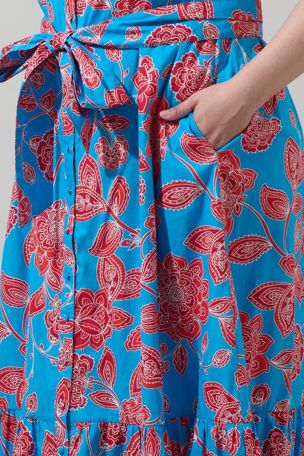 Sugarlips Ripon Floral Cileah Collared Maxi Dress Curve